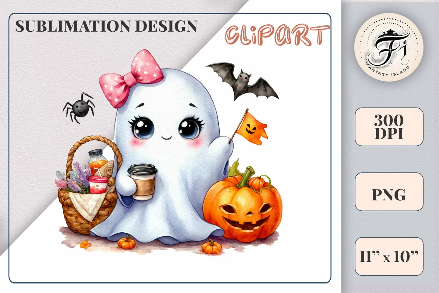 Add a touch of magic to your Halloween with our charming watercolor ghost clipart. Perfect for printing, decorations, cards, and other creative projects. Available for download in PNG format with a transparent background!