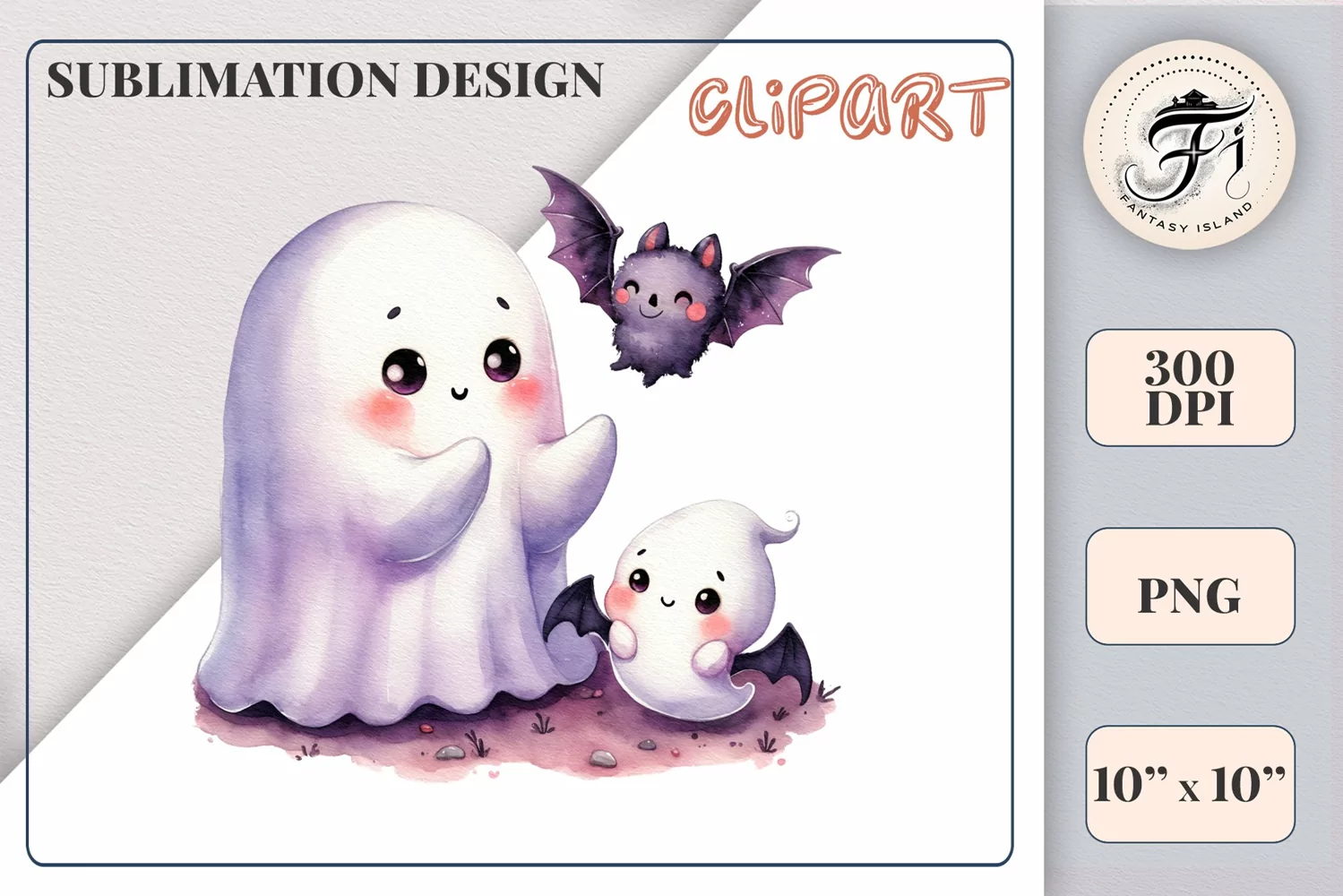 Add a touch of magic to your Halloween with our charming watercolor ghost clipart. Perfect for printing, decorations, cards, and other creative projects. Available for download in PNG format with a transparent background!