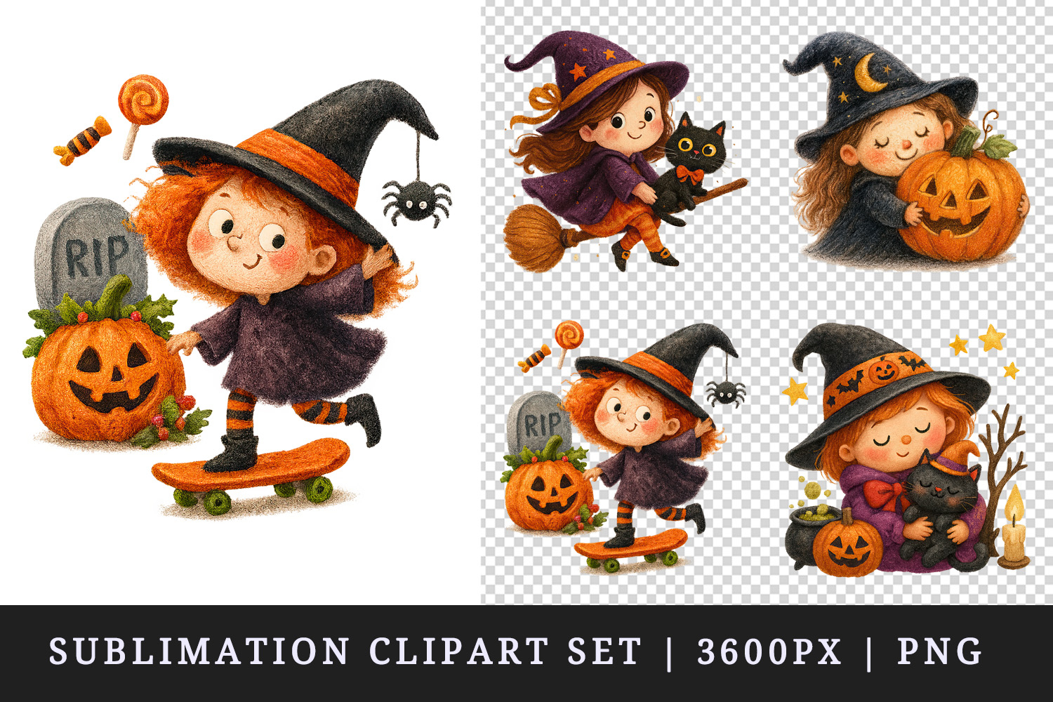 Cute Halloween clipart printable sublimation design png product image 1