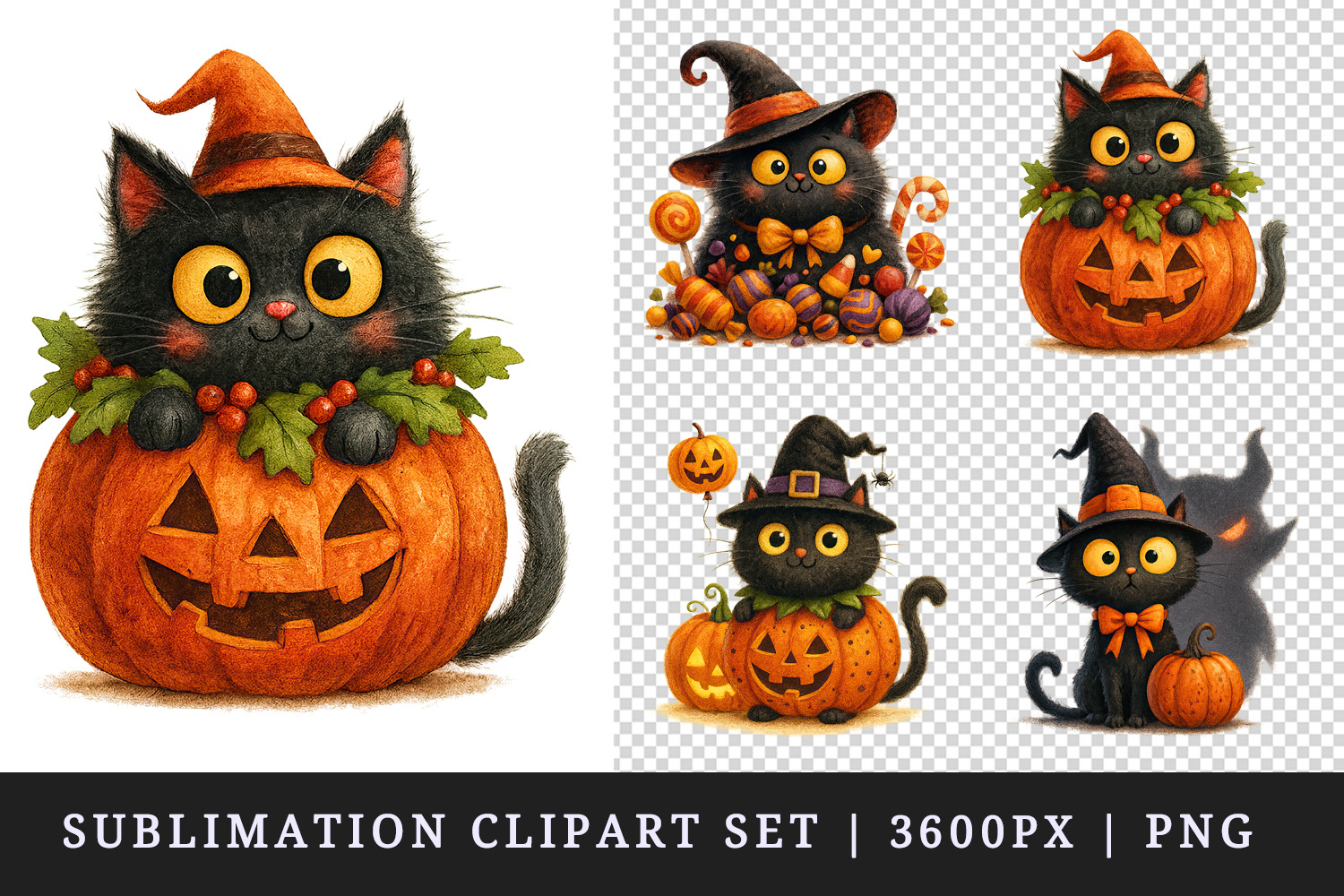 Cute Halloween clipart printable sublimation design png product image 1