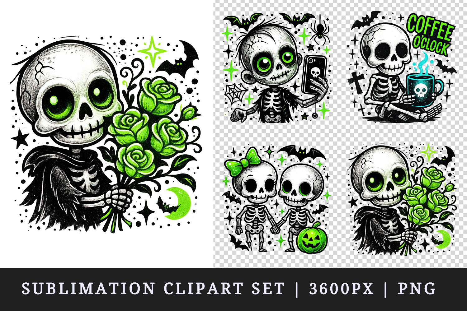 Cute Halloween clipart printable sublimation design png product image 1