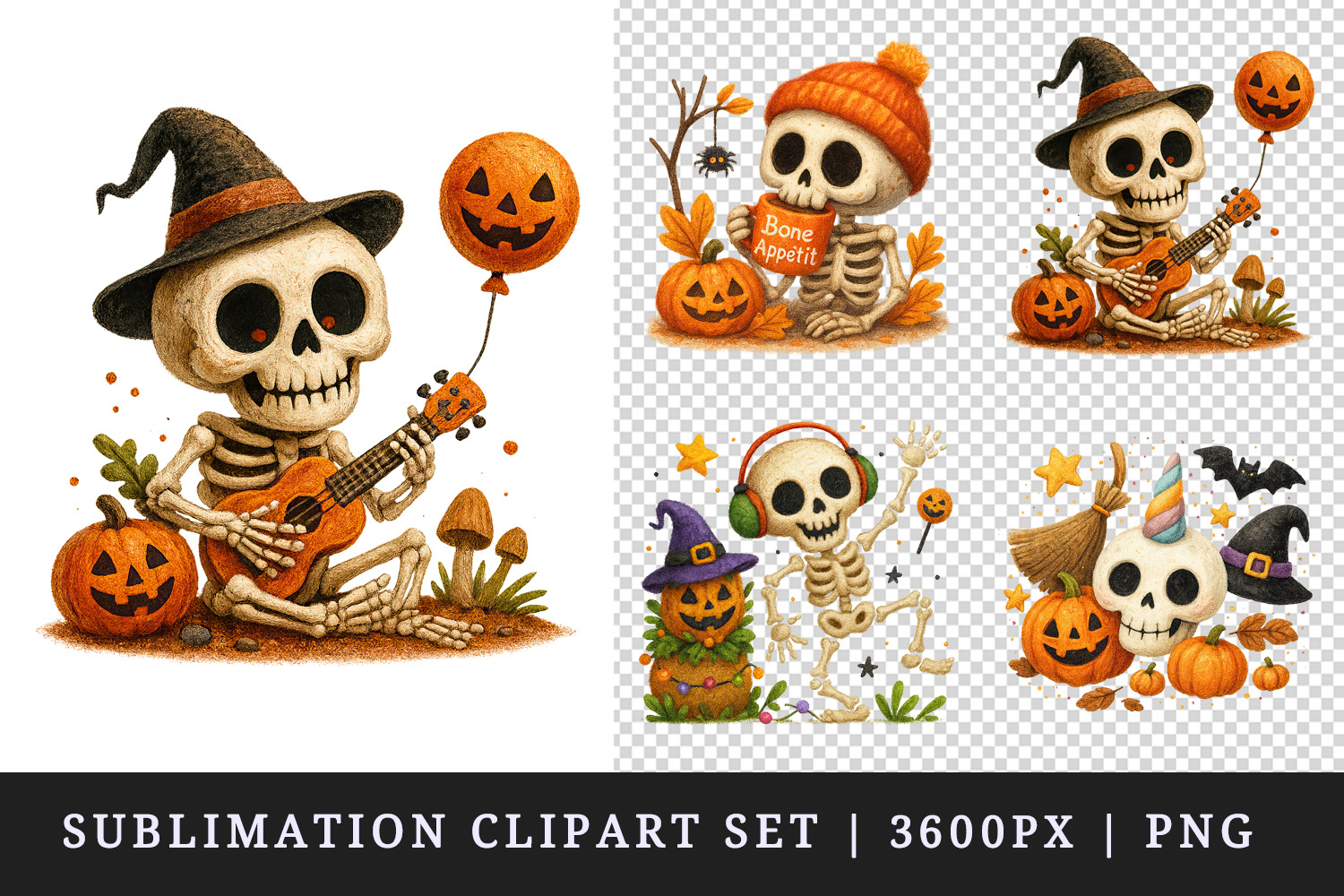 Cute Halloween clipart printable sublimation design png product image 1