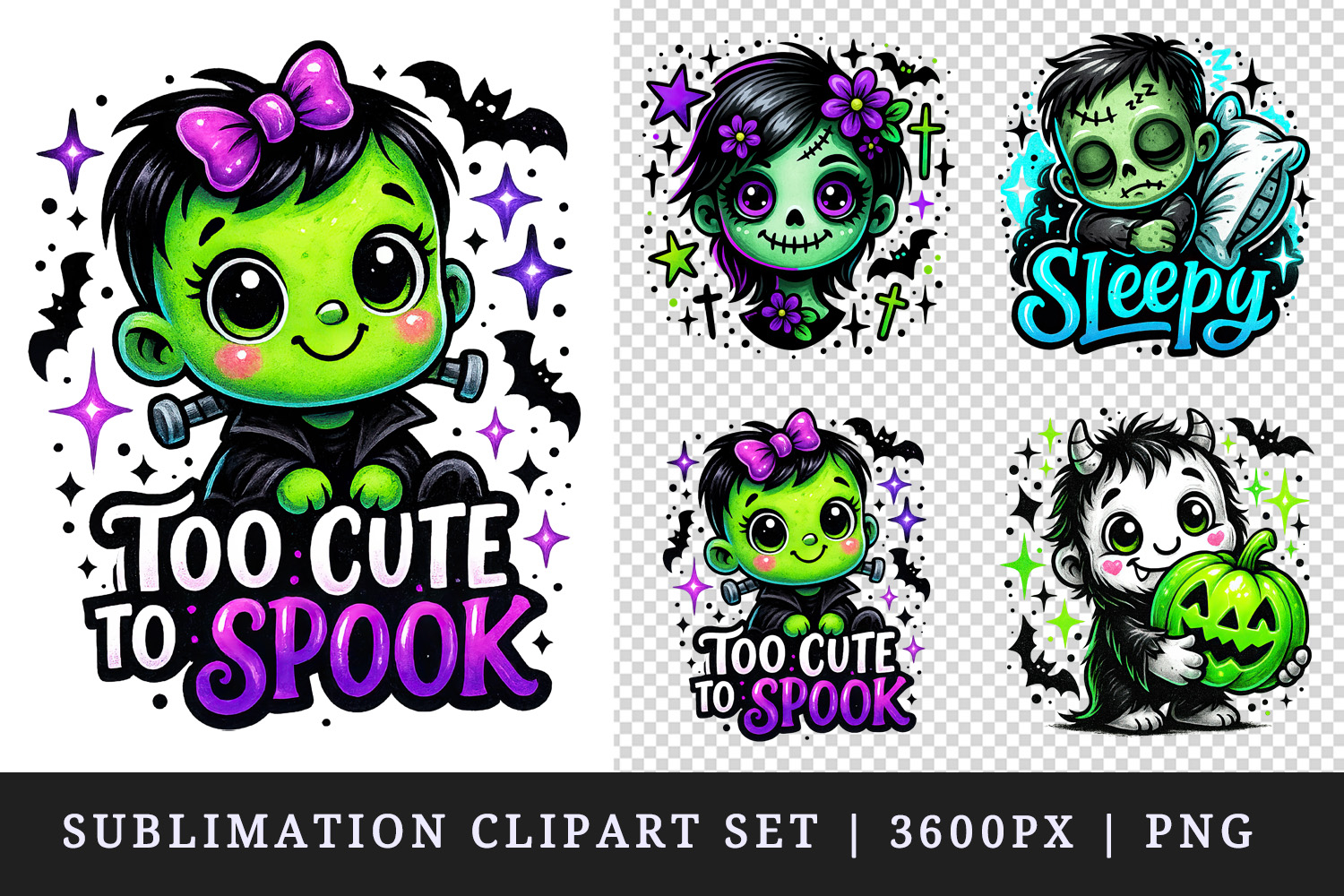 Cute Halloween clipart printable sublimation design png product image 1
