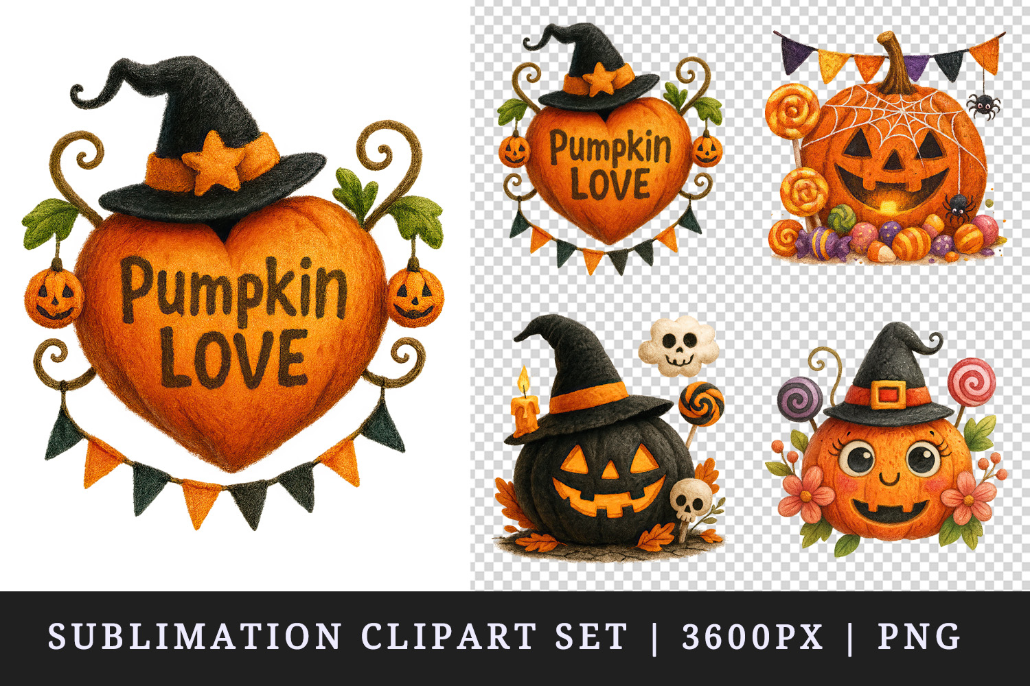 Cute Halloween clipart printable sublimation design png product image 1