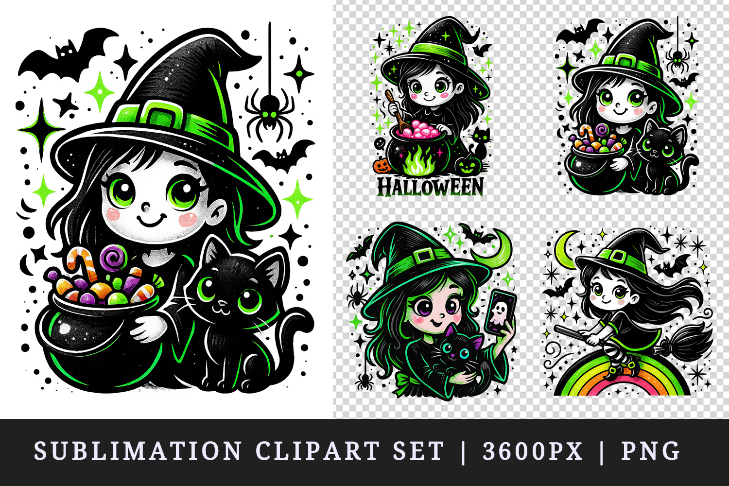 Cute Halloween clipart printable sublimation design png product image 1