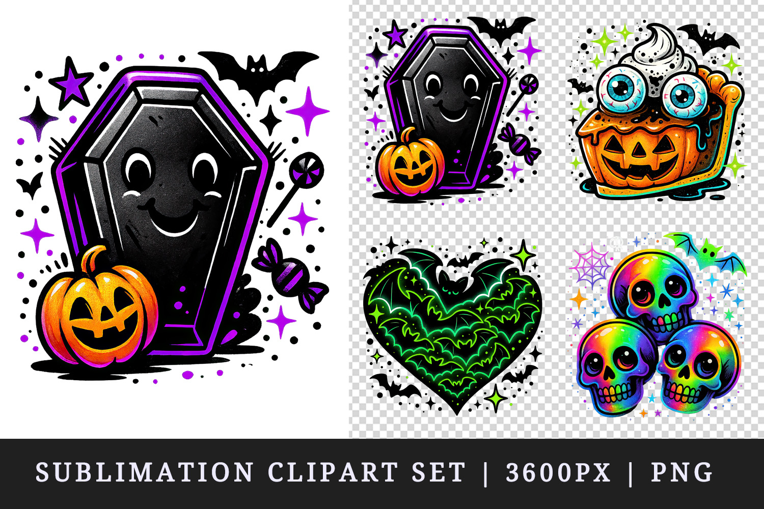 Cute Halloween clipart printable sublimation design png product image 1