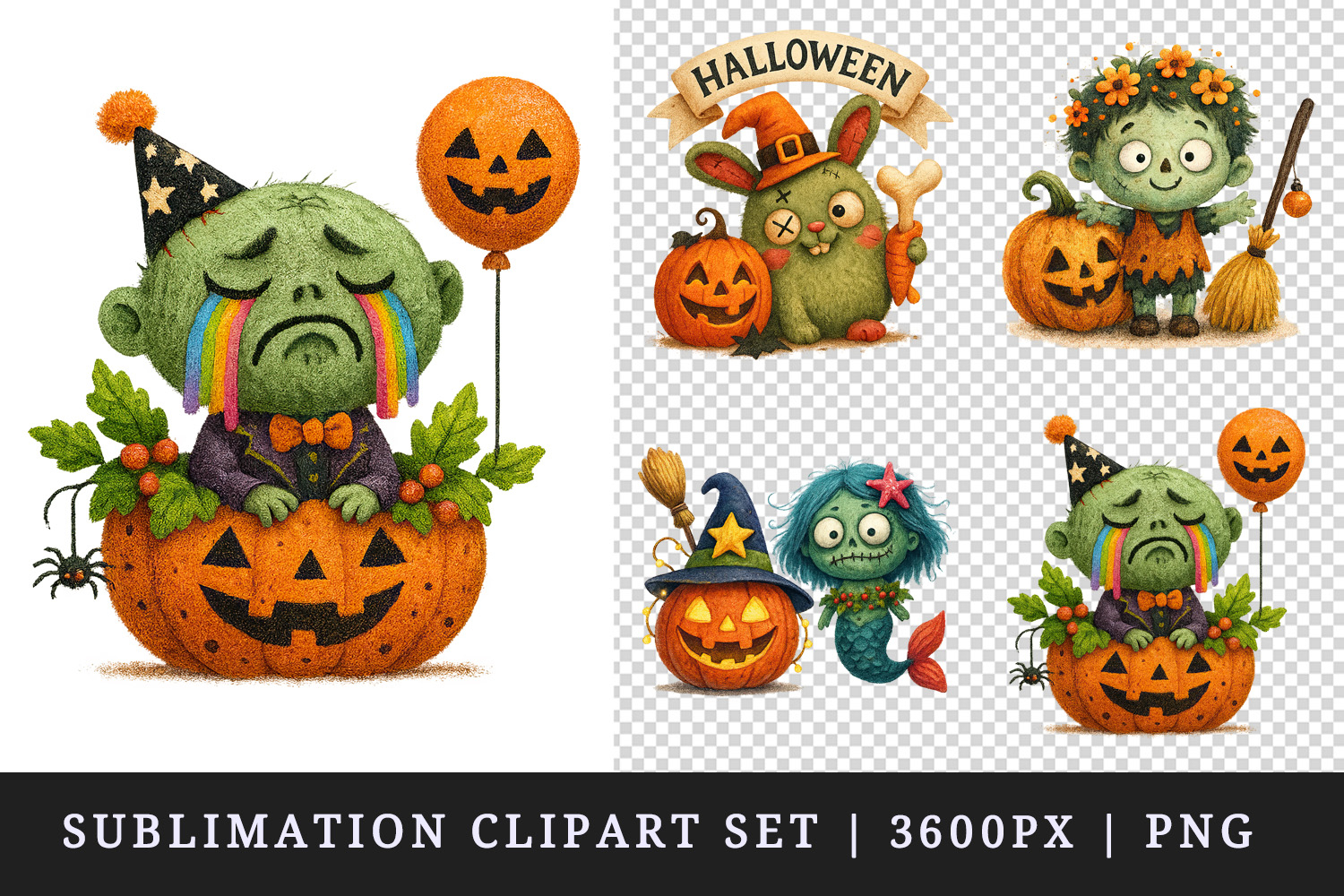 Cute Halloween clipart printable sublimation design png product image 1