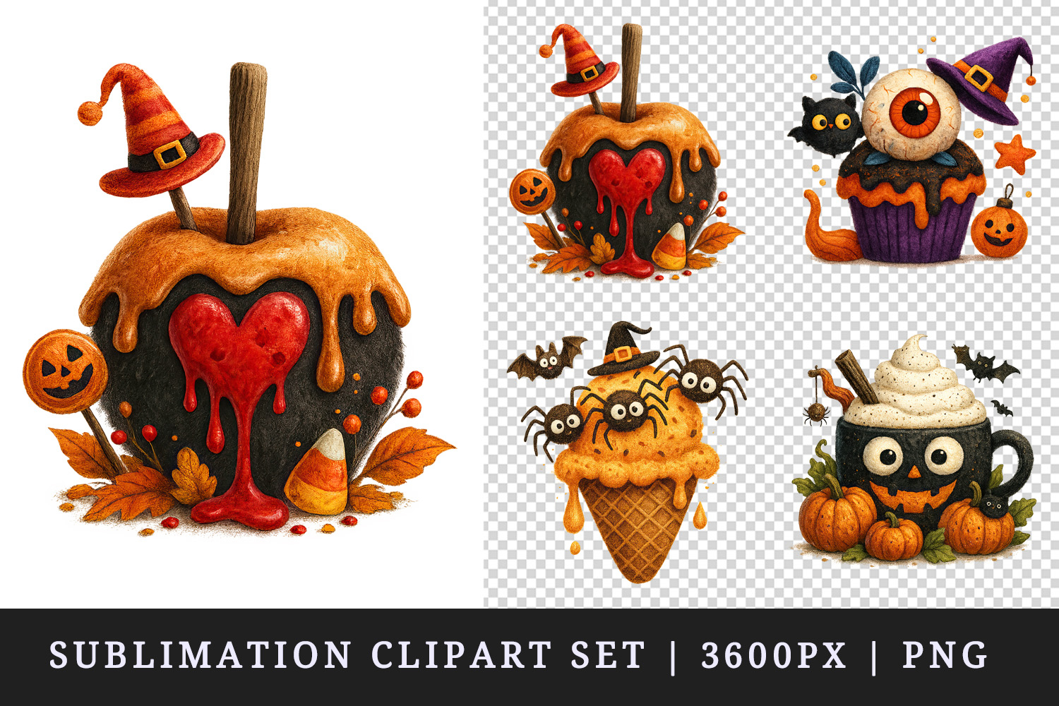 Cute Halloween clipart printable sublimation design png product image 1