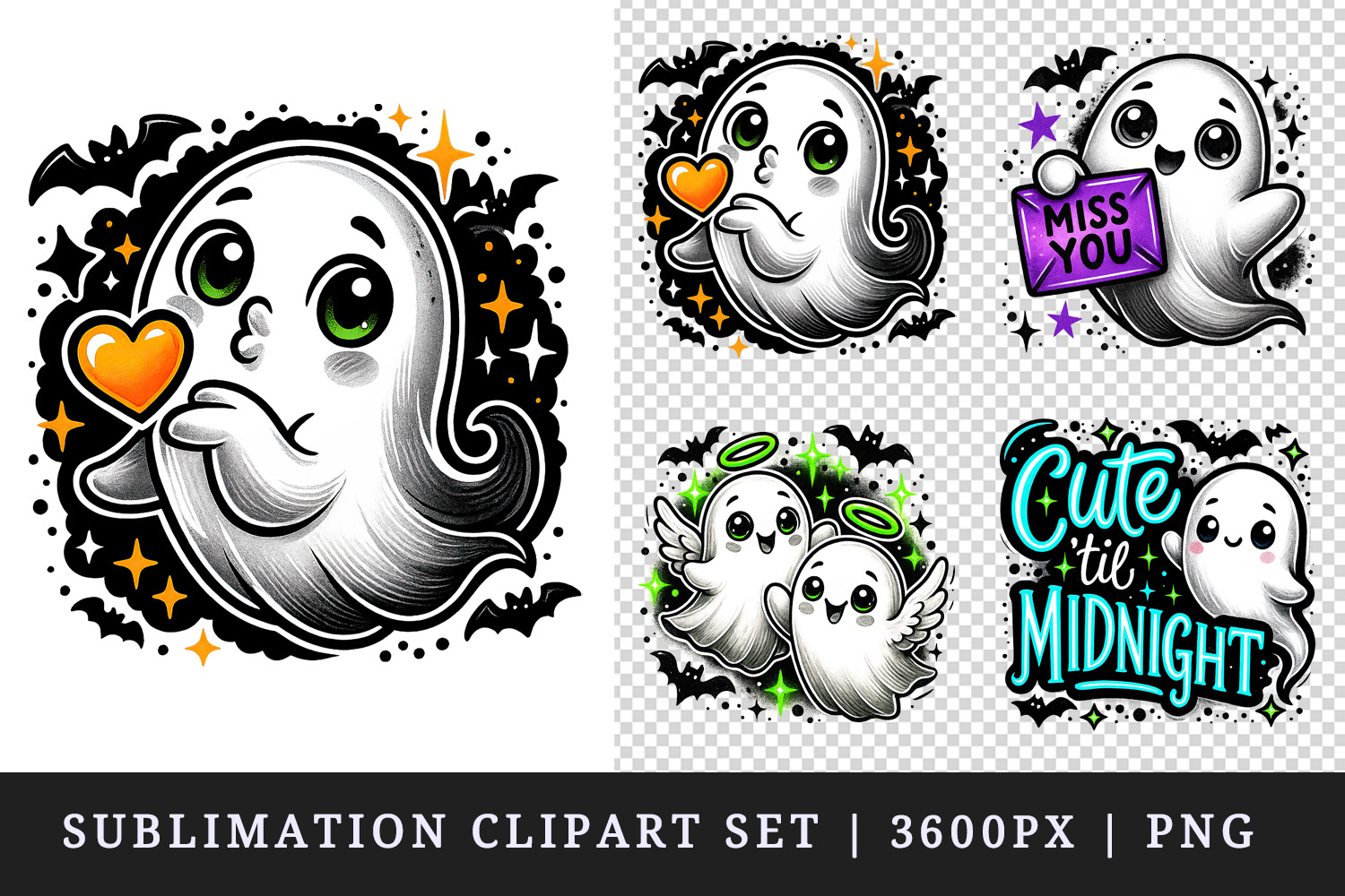 Cute Halloween clipart printable sublimation design png product image 1