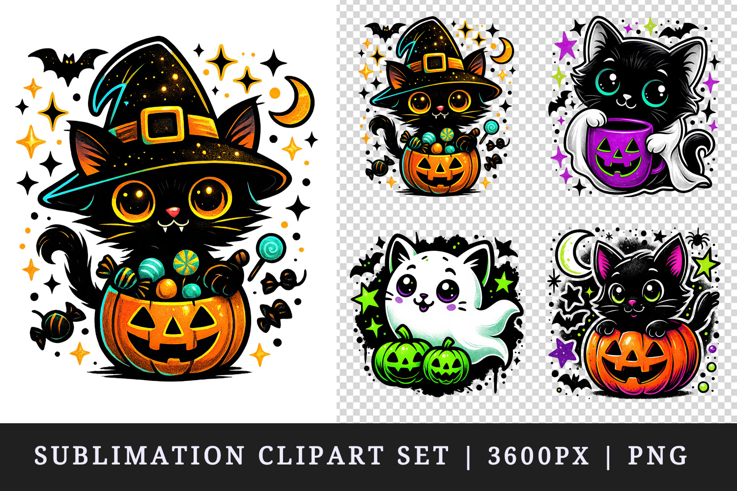 Cute Halloween clipart printable sublimation design png product image 1