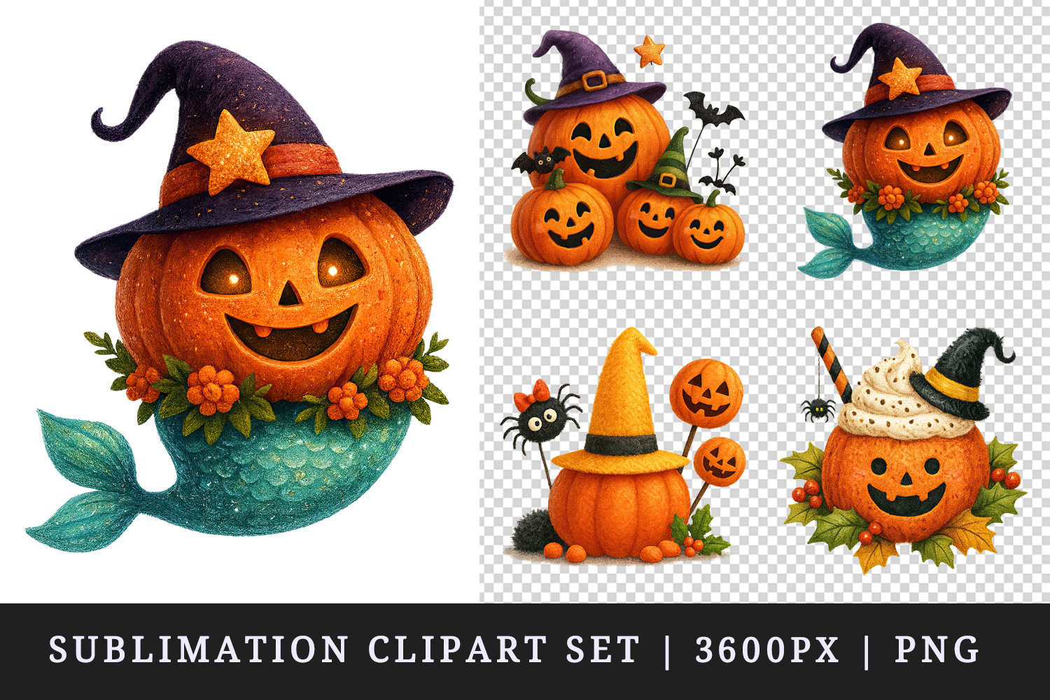 Cute Halloween clipart printable sublimation design png product image 1