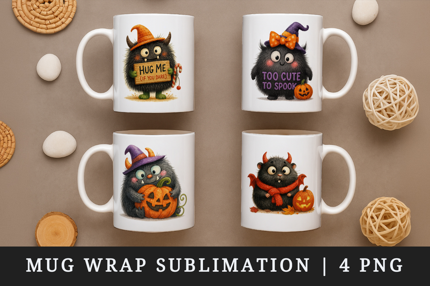 Cute Halloween mug wrap printable sublimation design product image 1