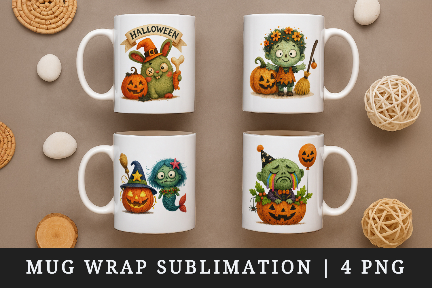 Cute Halloween mug wrap printable sublimation design product image 1