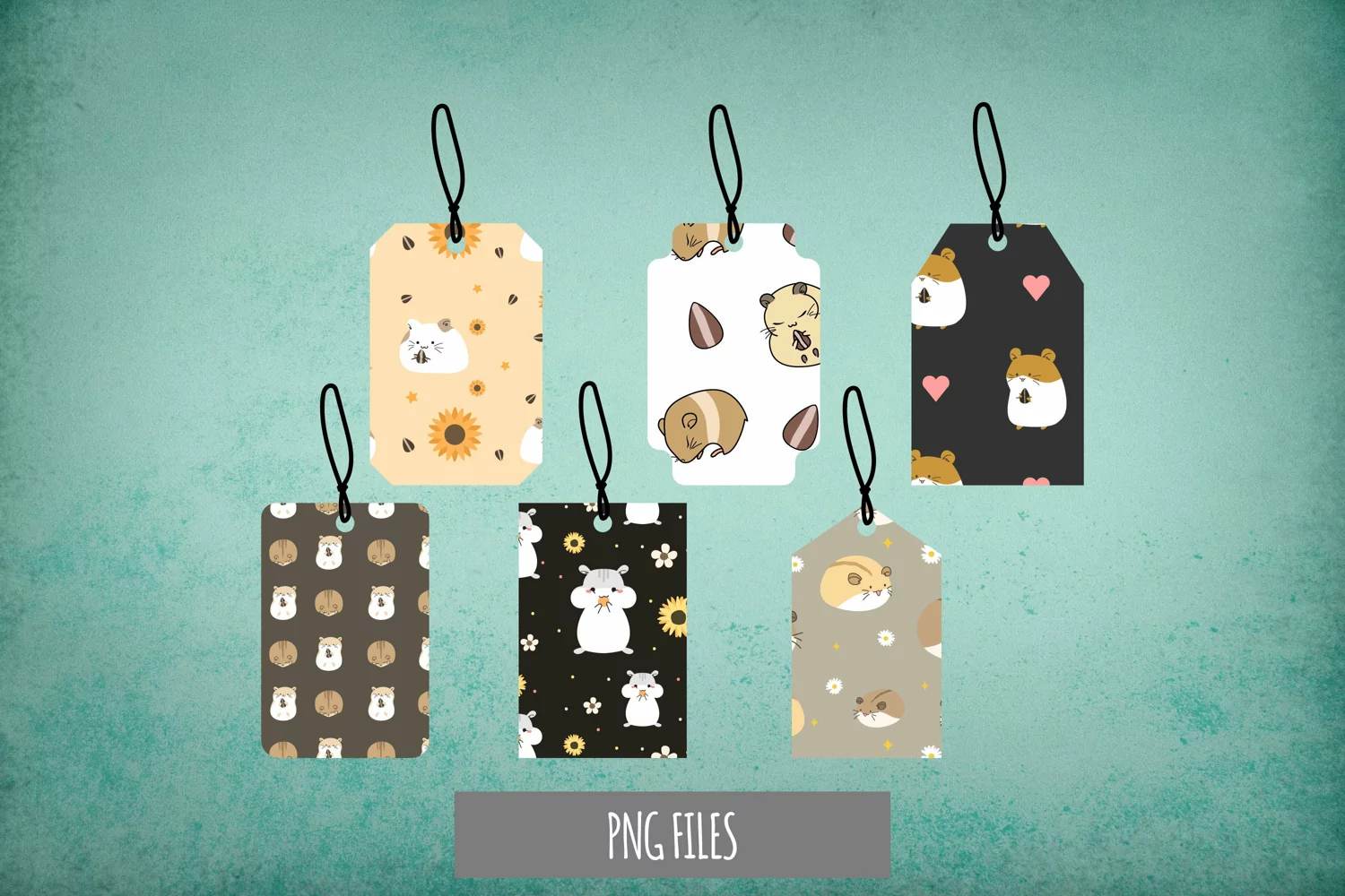 Cute Hamster Seamless Pattern Tags product image 1