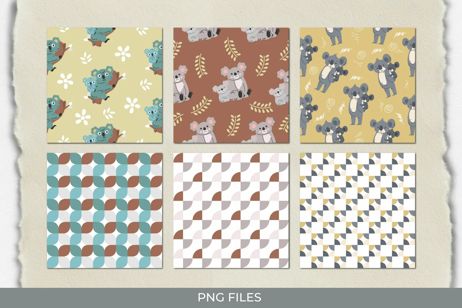 Cute Koala with Vintage Color Seamless Pattern Paper Pack product image 1
