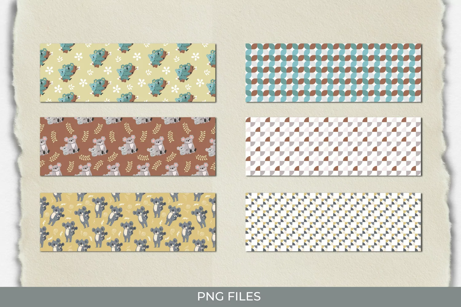 Cute Koala with Vintage Color Seamless Pattern Stripe product image 1