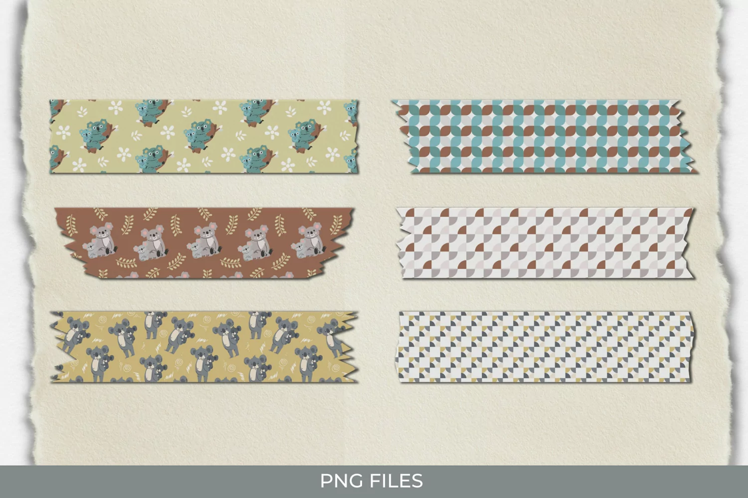 Cute Koala with Vintage Color Seamless Pattern Tape product image 1