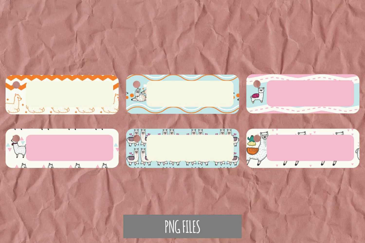 Cute Llama Seamless Pattern Shaped Tags product image 1
