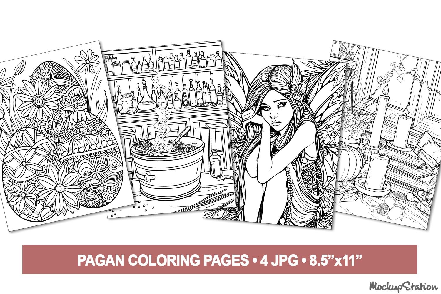 Cute Magic Coloring Pages for Adults | Printable Papers product image 1