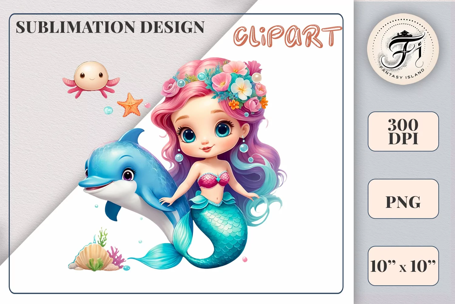 Explore our delightful mermaid watercolor clipart, perfect for invitations, greeting cards, scrapbooking, and seasonal crafts. Ideal for sublimation designs on transparent backgrounds, as well as birthday cards, T-shirt designs, children's prints and deco