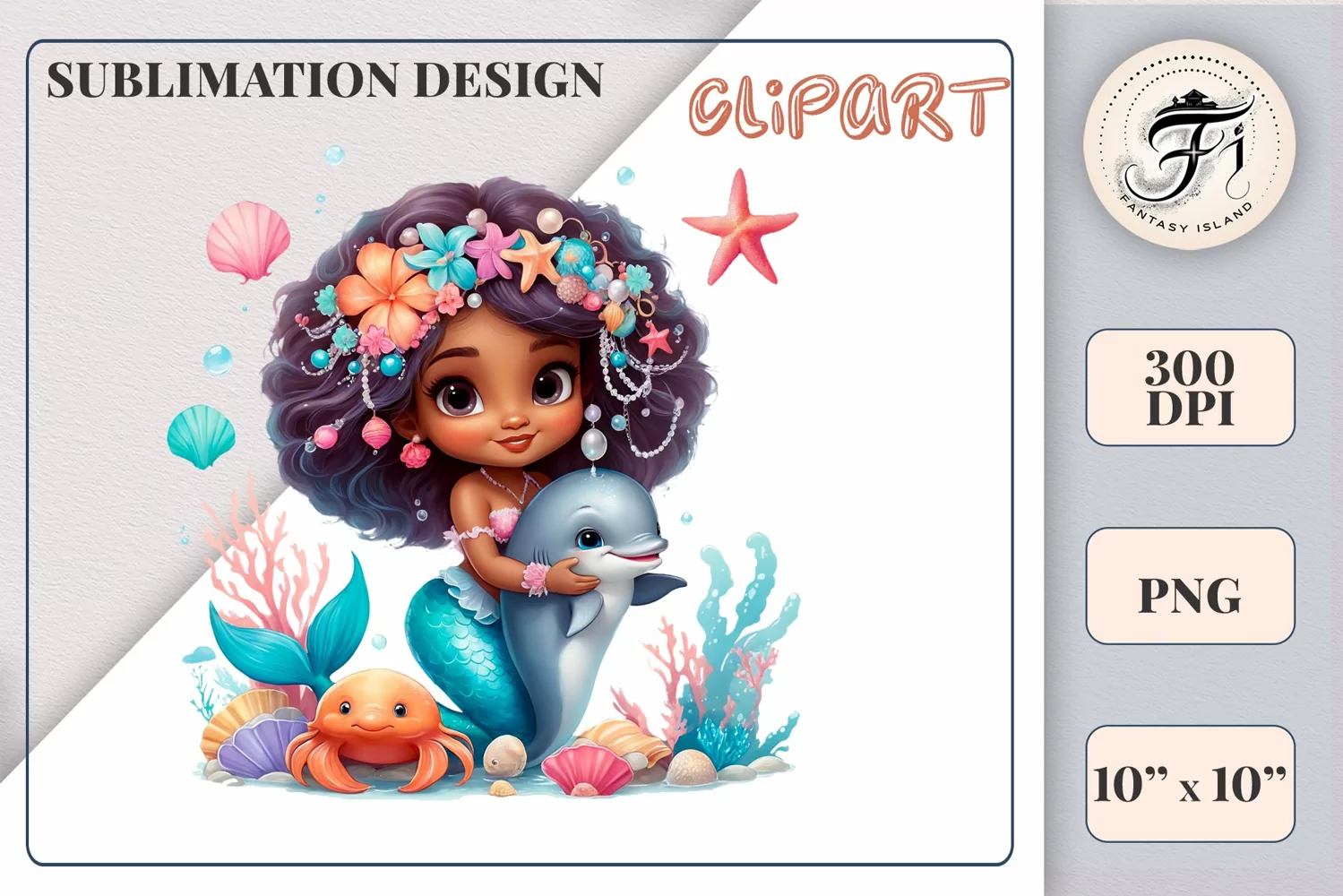 Explore our delightful mermaid watercolor clipart, perfect for invitations, greeting cards, scrapbooking, and seasonal crafts. Ideal for sublimation designs on transparent backgrounds, as well as birthday cards, T-shirt designs, children's prints and deco