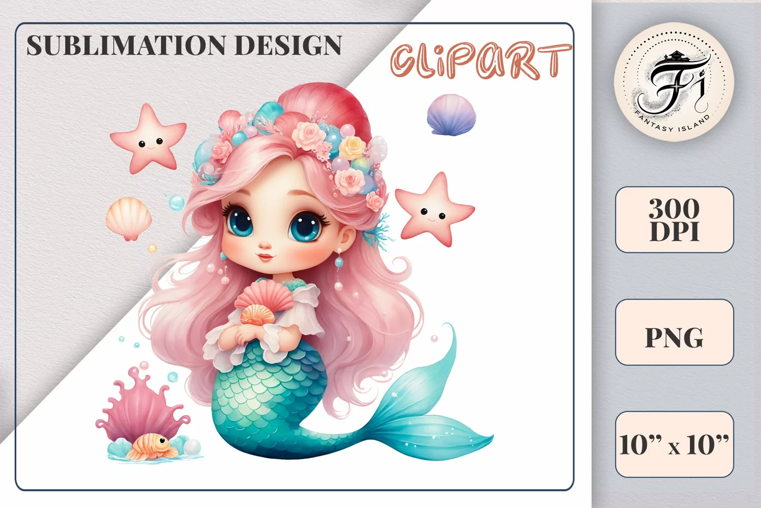 Explore our delightful mermaid watercolor clipart, perfect for invitations, greeting cards, scrapbooking, and seasonal crafts. Ideal for sublimation designs on transparent backgrounds, as well as birthday cards, T-shirt designs, children's prints and deco