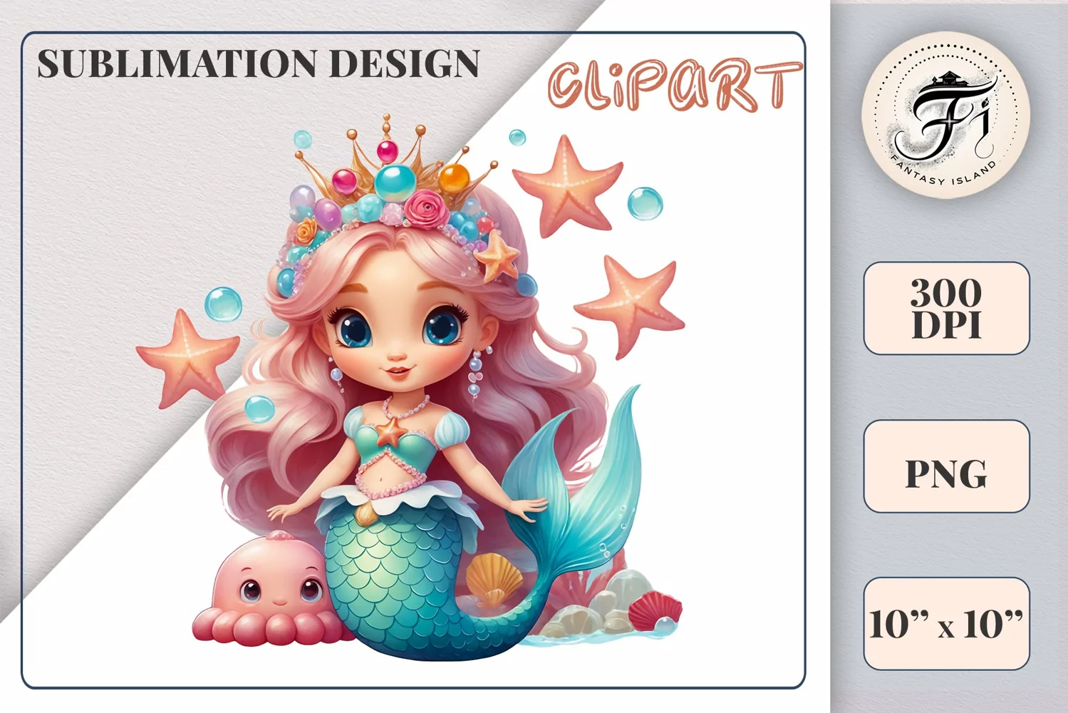 Explore our delightful mermaid watercolor clipart, perfect for invitations, greeting cards, scrapbooking, and seasonal crafts. Ideal for sublimation designs on transparent backgrounds, as well as birthday cards, T-shirt designs, children's prints and deco