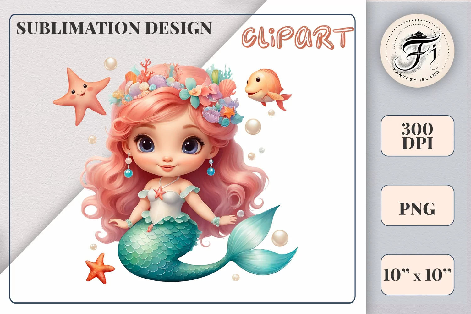 Explore our delightful mermaid watercolor clipart, perfect for invitations, greeting cards, scrapbooking, and seasonal crafts. Ideal for sublimation designs on transparent backgrounds, as well as birthday cards, T-shirt designs, children's prints and deco