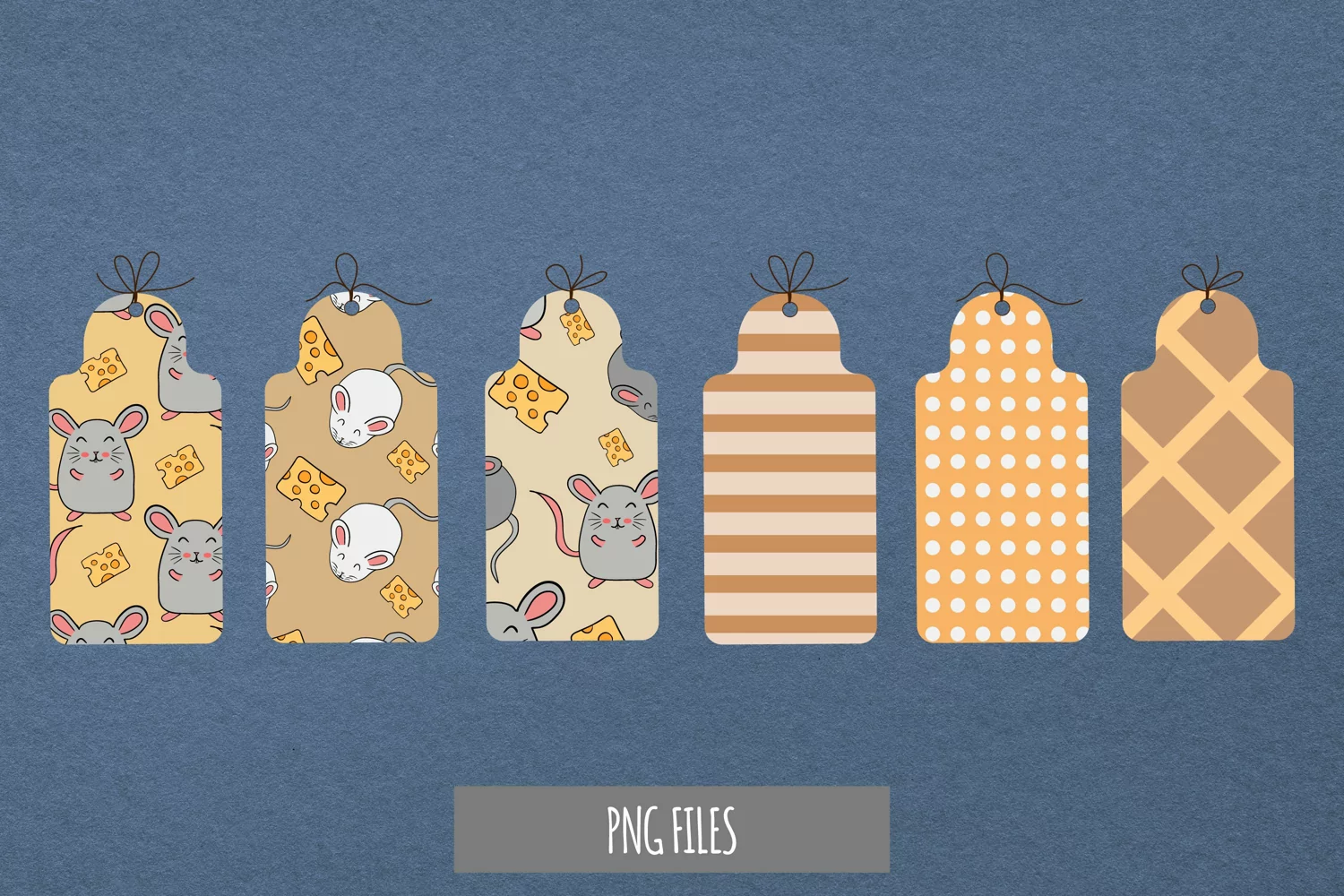 Cute Mouse with Vintage Color Seamless Pattern Shaped Tag product image 1
