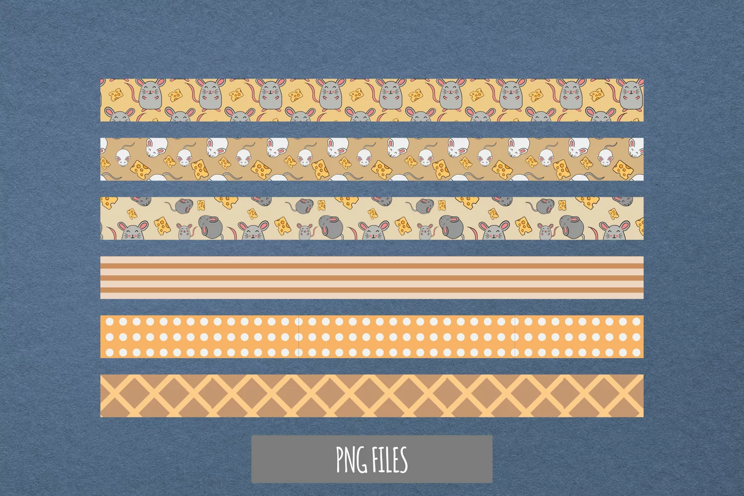 Cute Mouse with Vintage Color Seamless Pattern Stripe product image 1