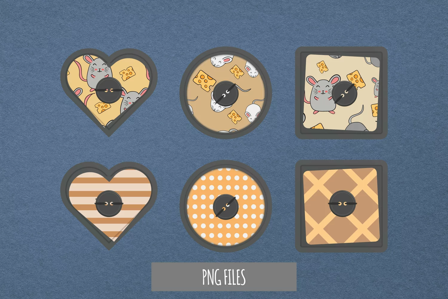 Cute Mouse with Vintage Color Seamless Pattern Button product image 1