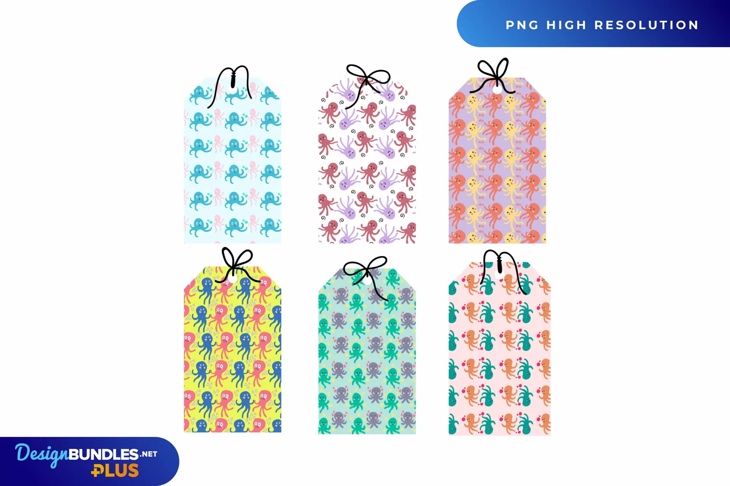 Cute Octopus Patterned Shaped Tags product image 1