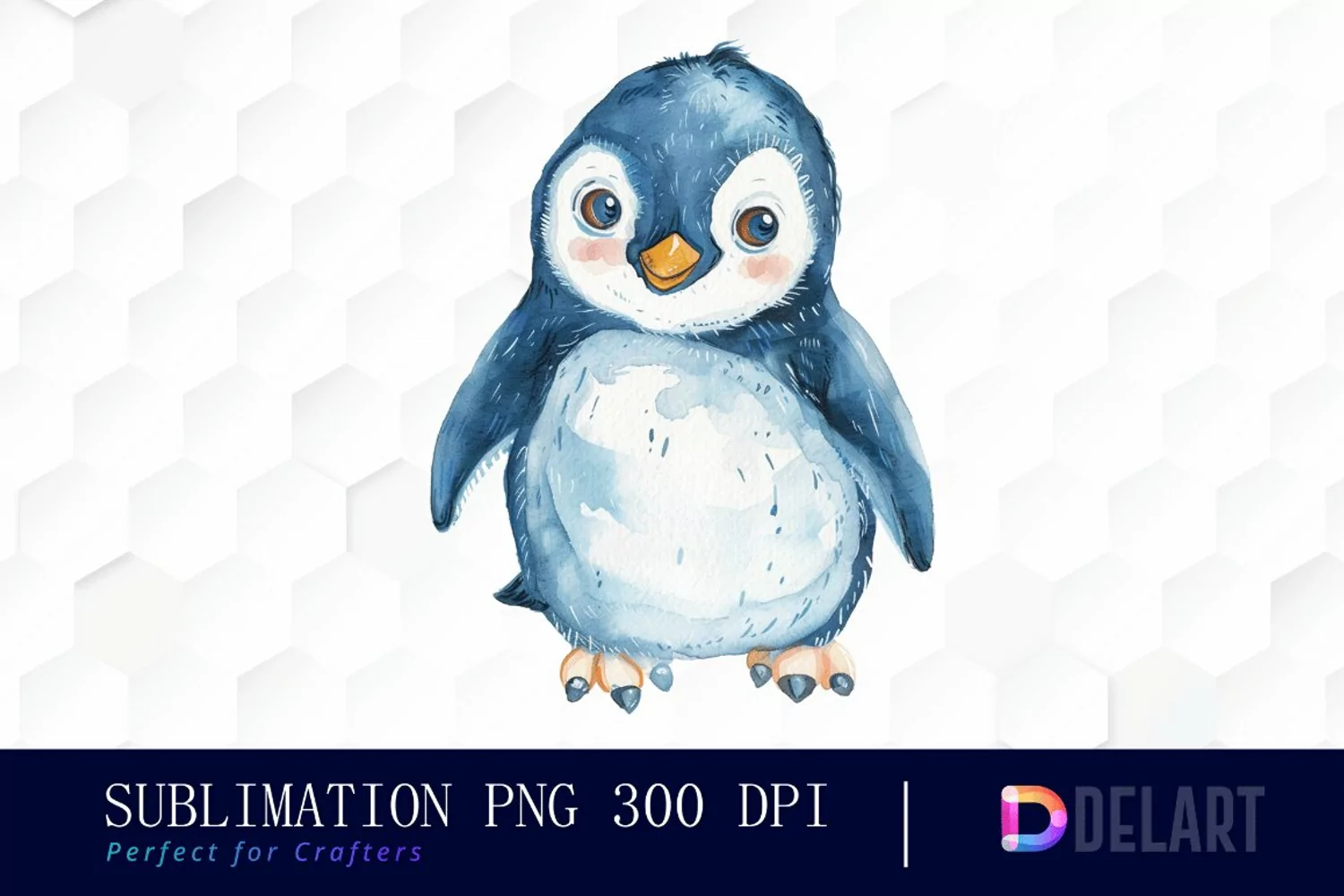 Cute Penguin Watercolor Clipart product image 1