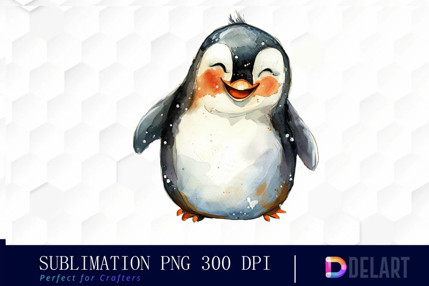 Cute Penguin Watercolor Clipart product image 1