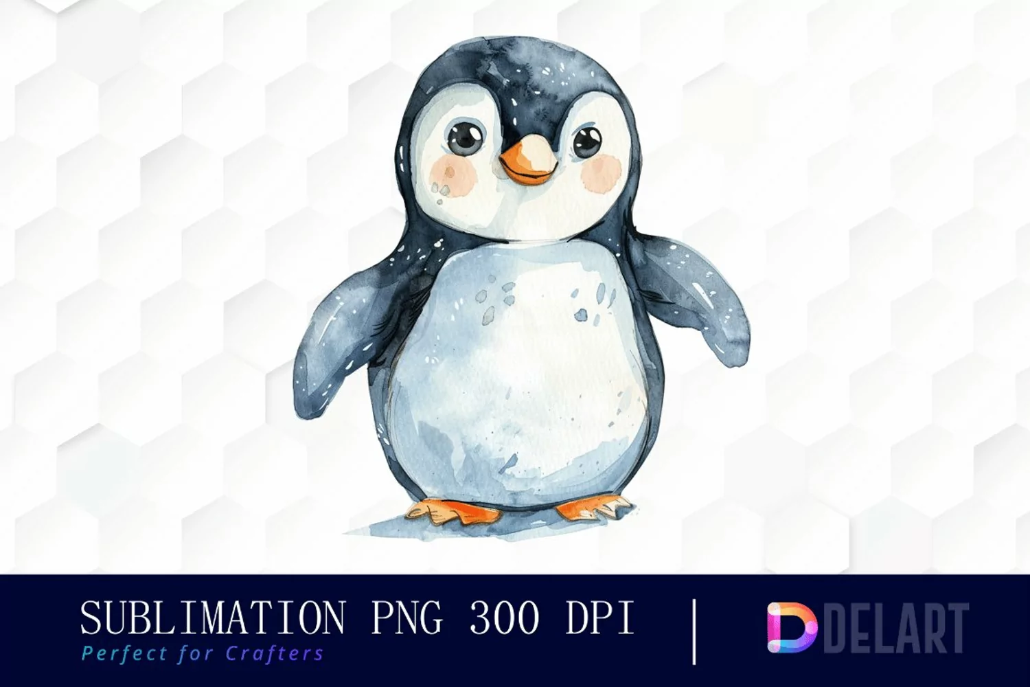 Cute Penguin Watercolor Clipart product image 1