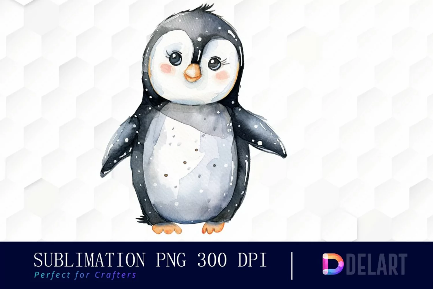 Cute Penguin Watercolor Clipart product image 1