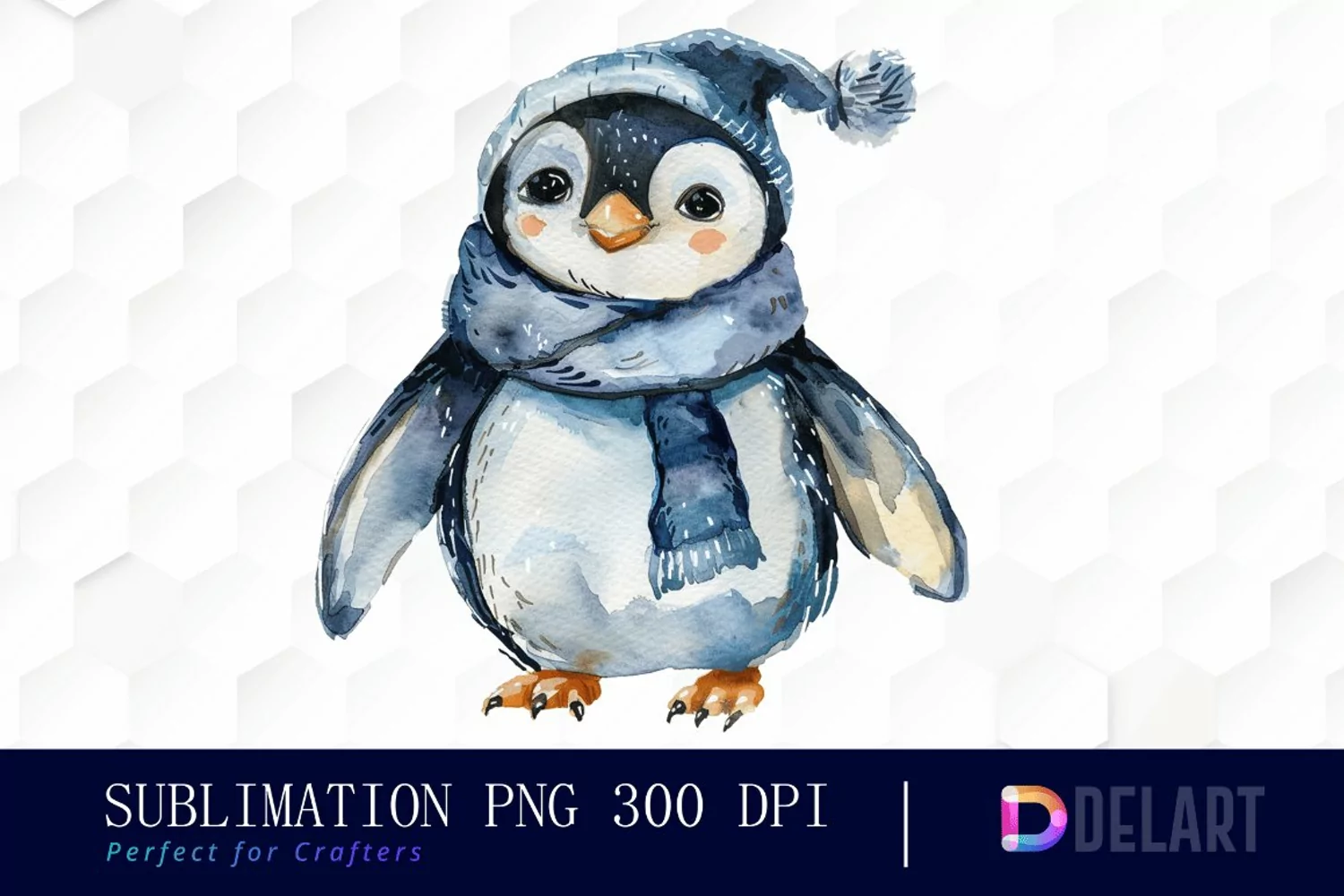 Cute Penguin Watercolor Clipart product image 1