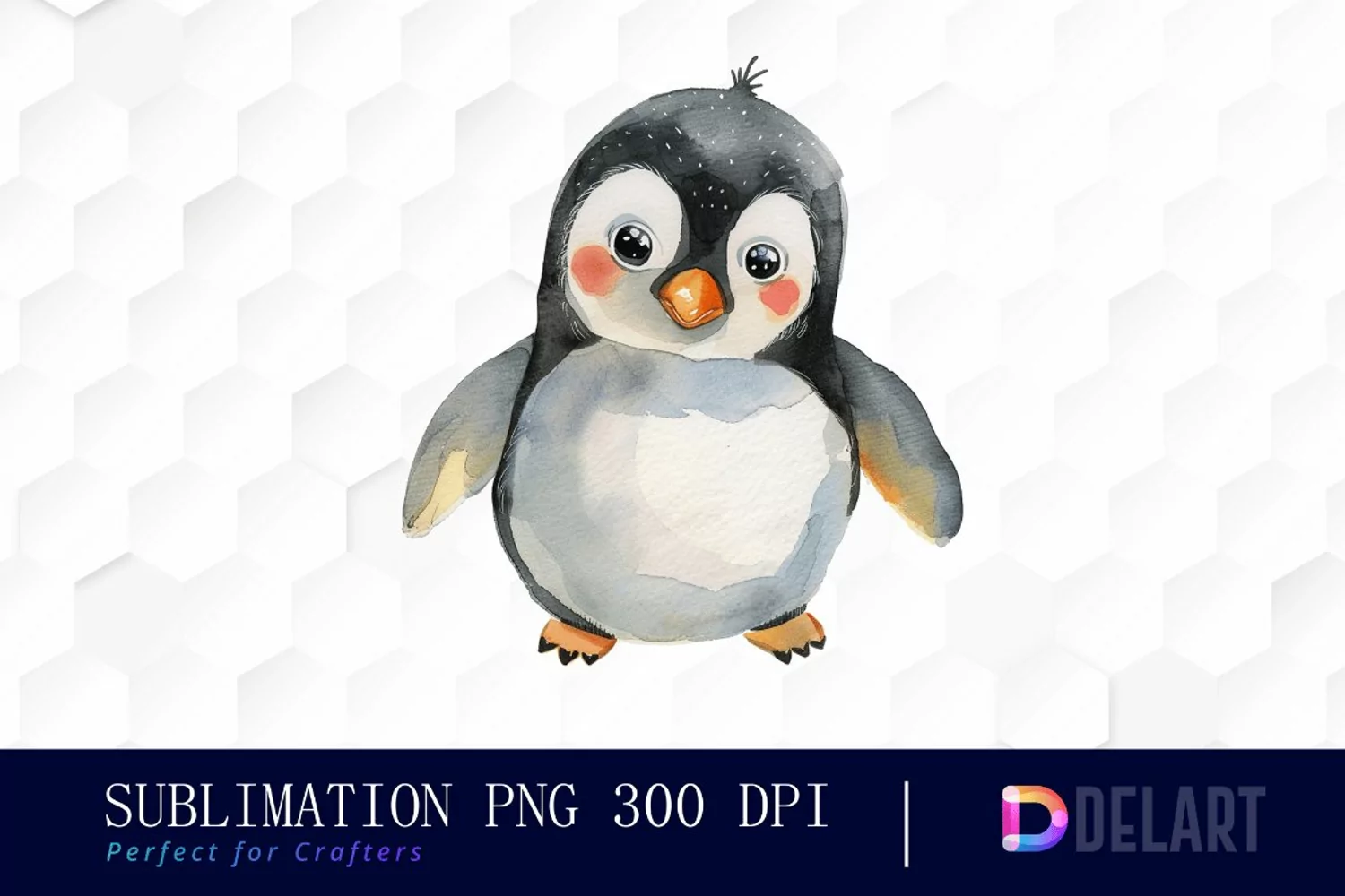 Cute Penguin Watercolor Clipart product image 1