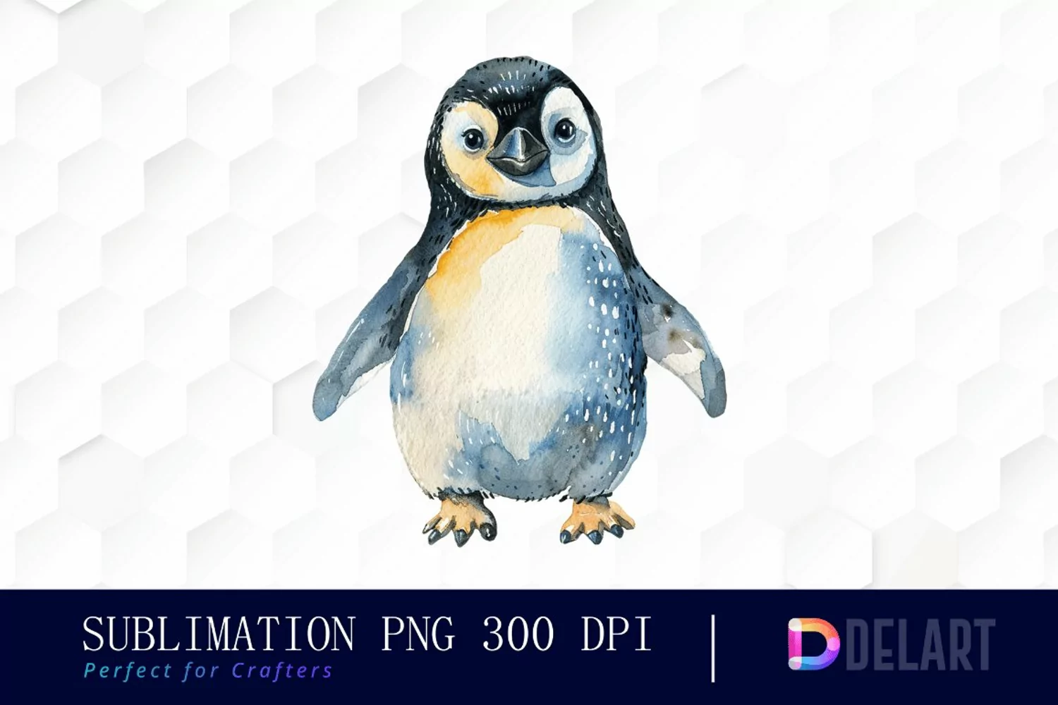 Cute Penguin Watercolor Clipart product image 1