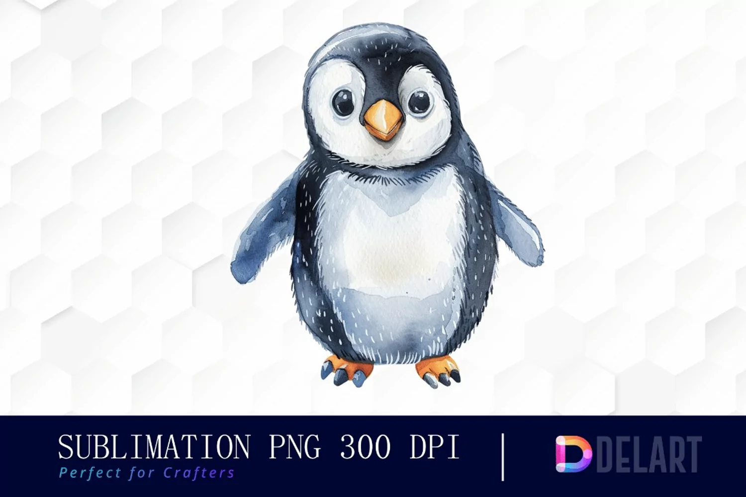 Cute Penguin Watercolor Clipart product image 1