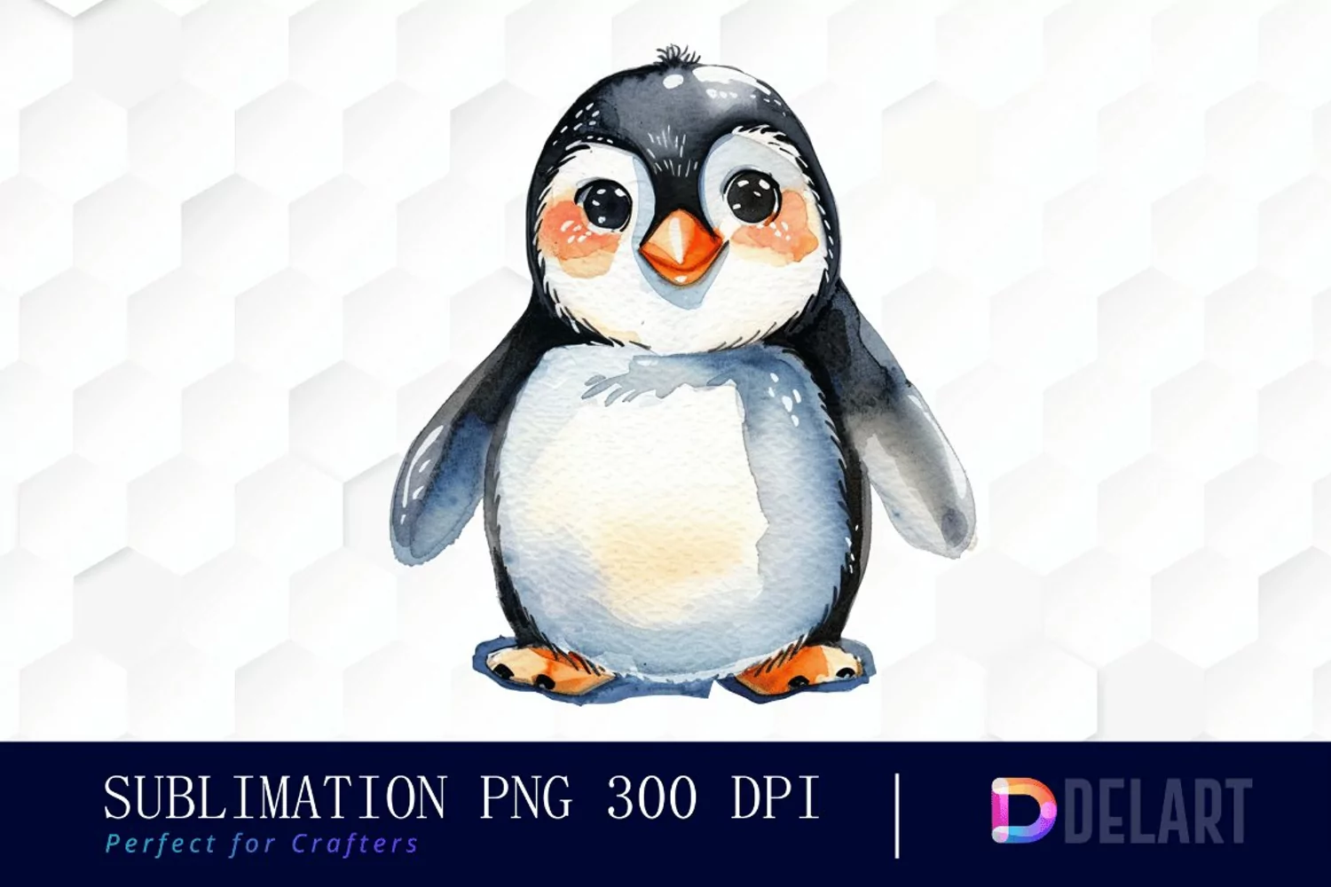 Cute Penguin Watercolor Clipart product image 1