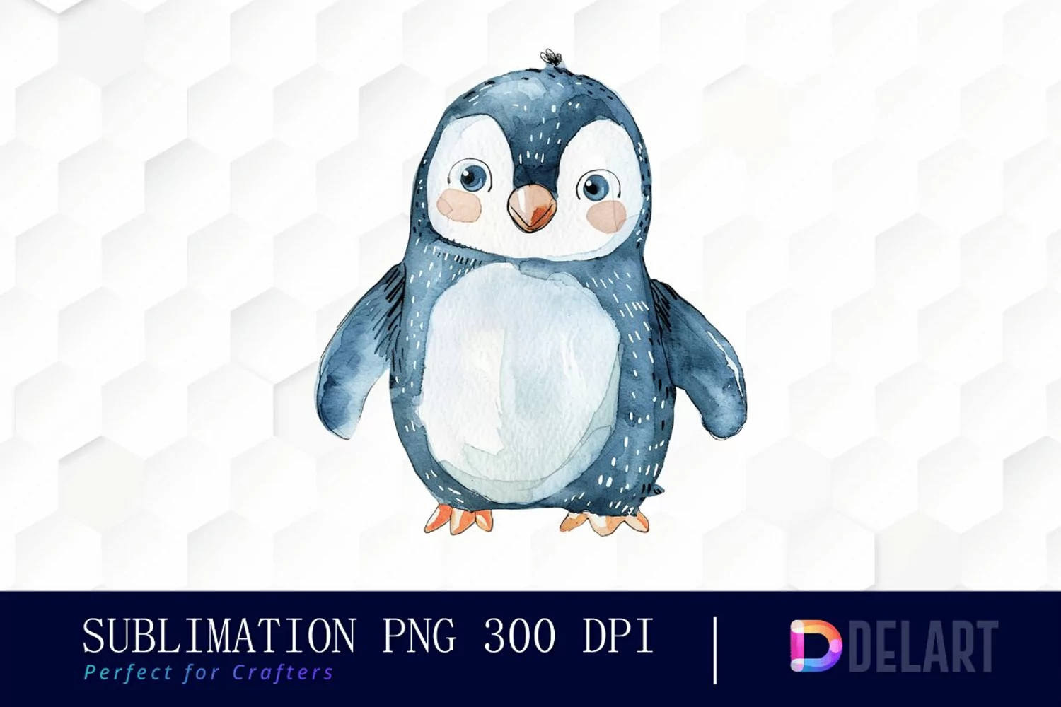 Cute Penguin Watercolor Clipart product image 1