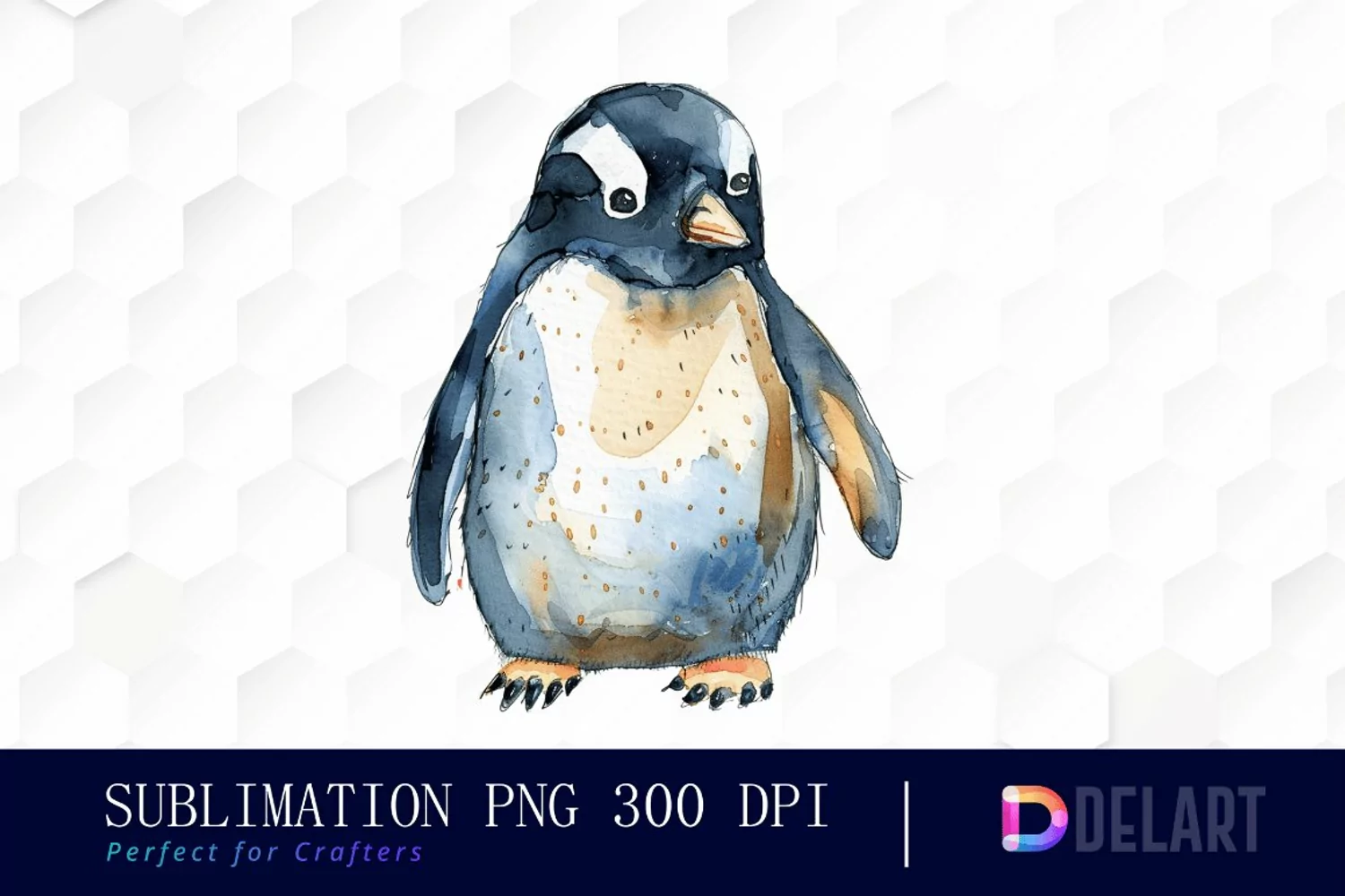 Cute Penguin Watercolor Clipart product image 1