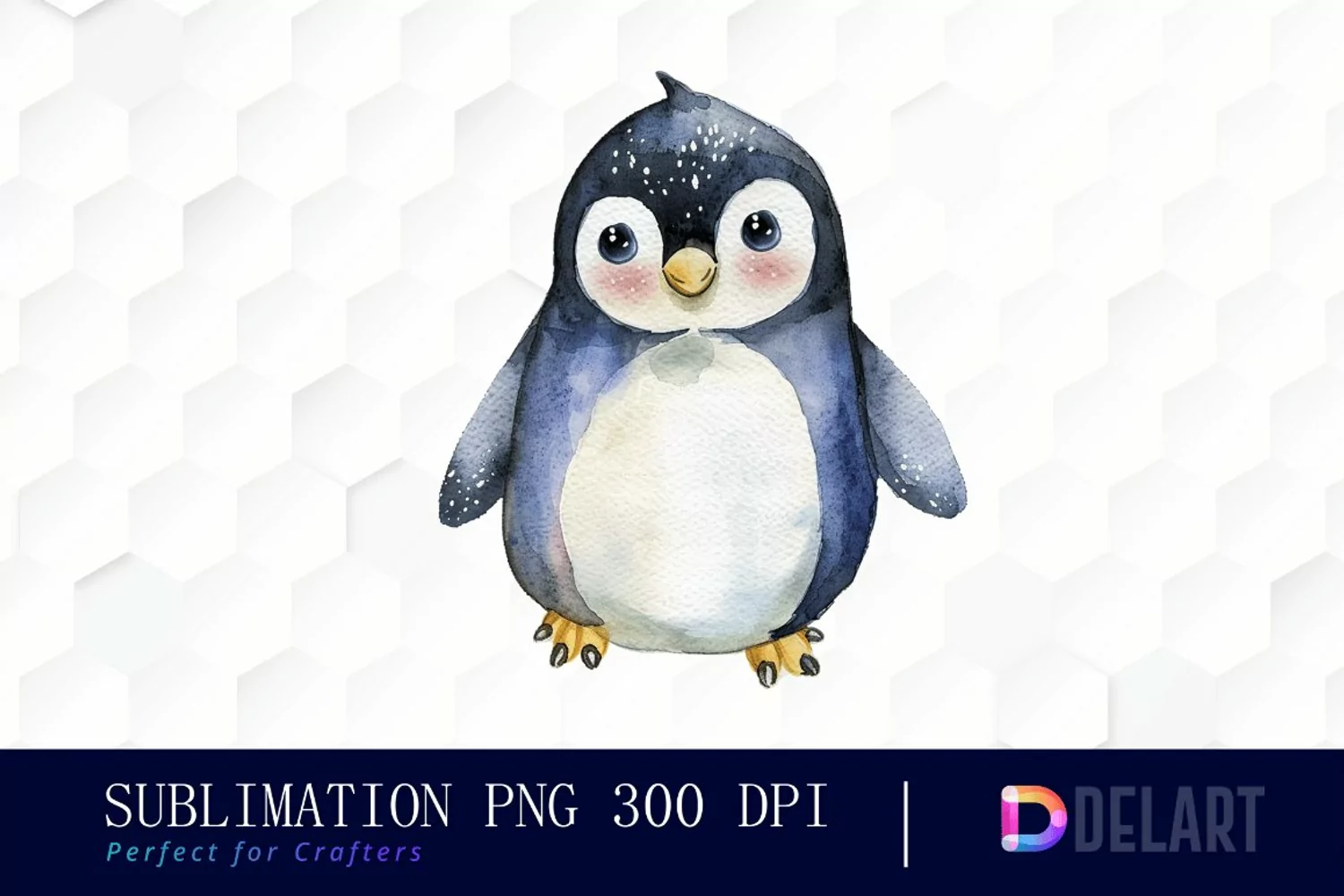 Cute Penguin Watercolor Clipart product image 1