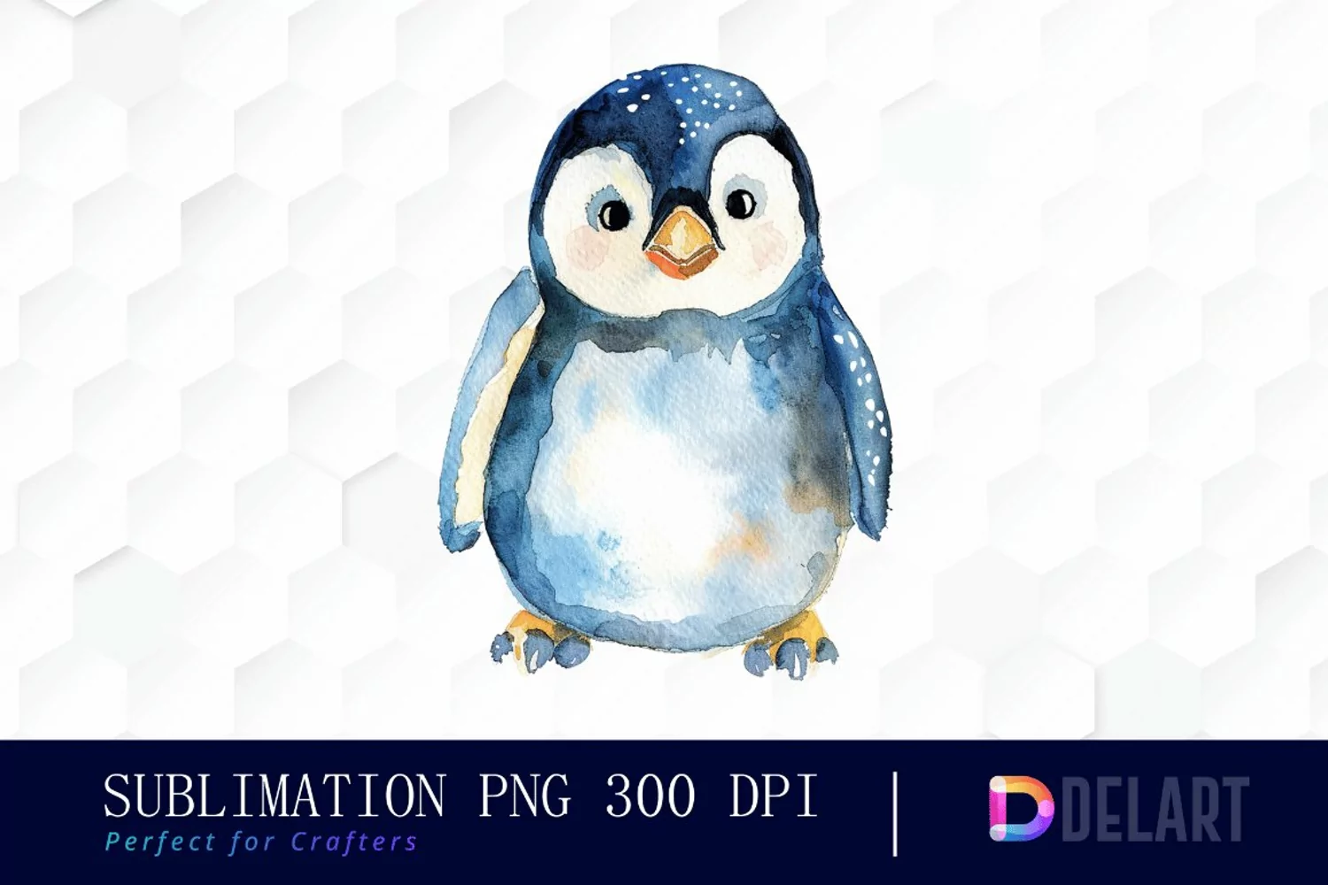 Cute Penguin Watercolor Clipart product image 1