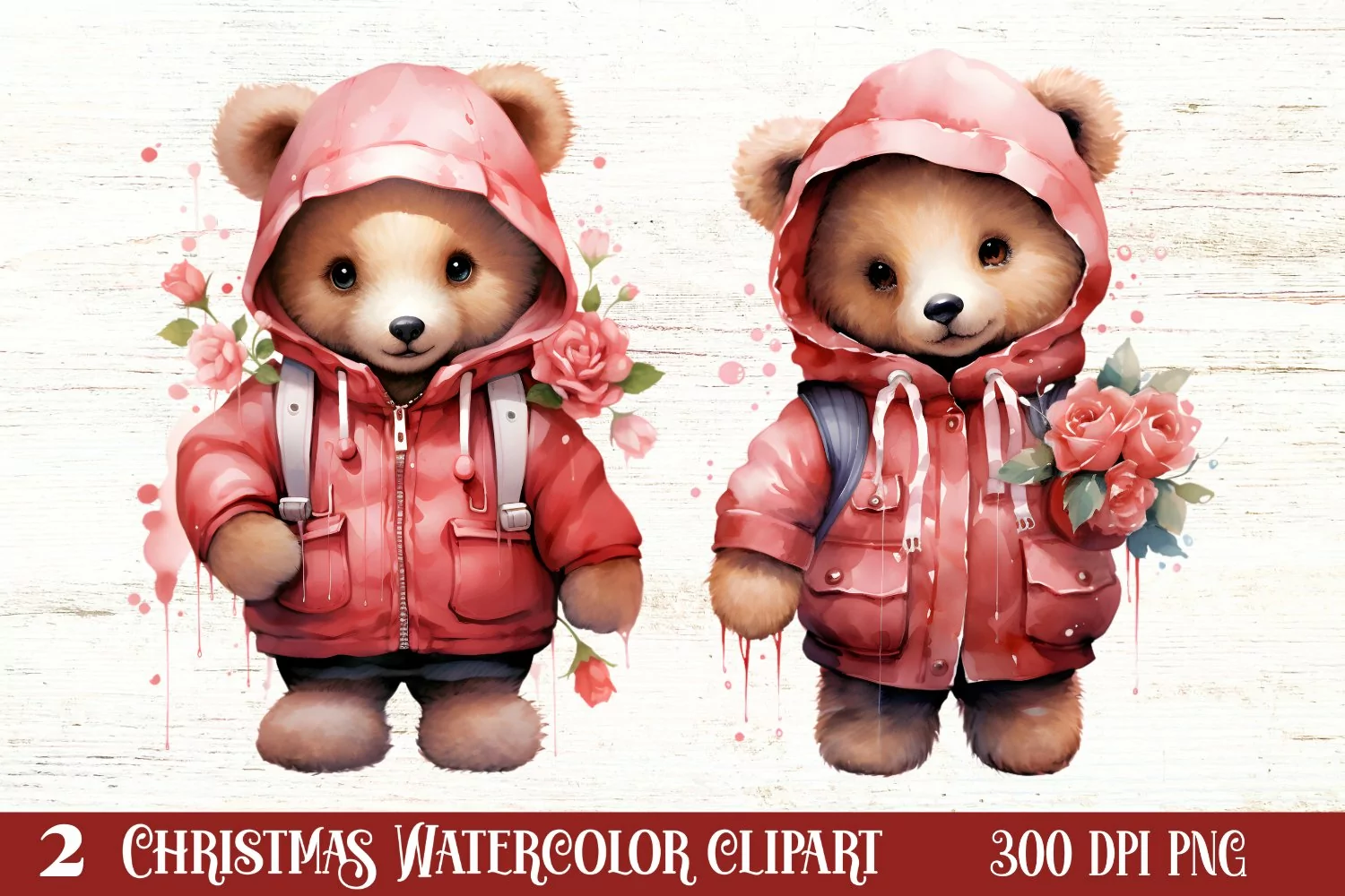 Cute Teddy Chritsmas Sublimation Clipart, Chritsmas PNG product image 1