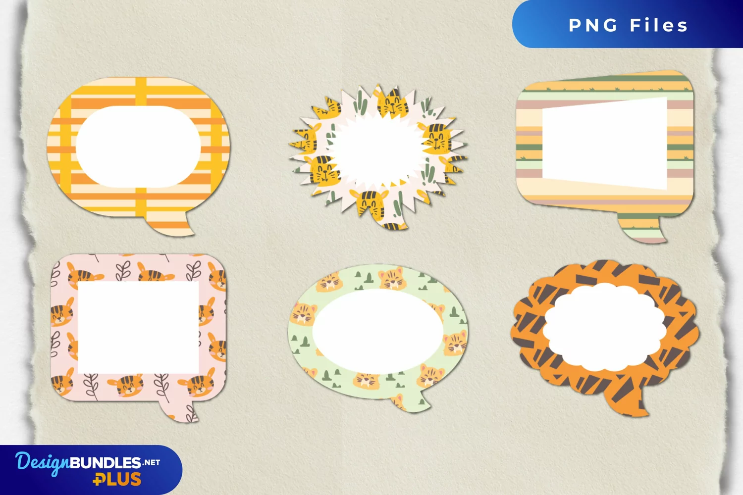 Cute Tiger Vintage Color - Scrapbooking Speech Bubbles product image 1
