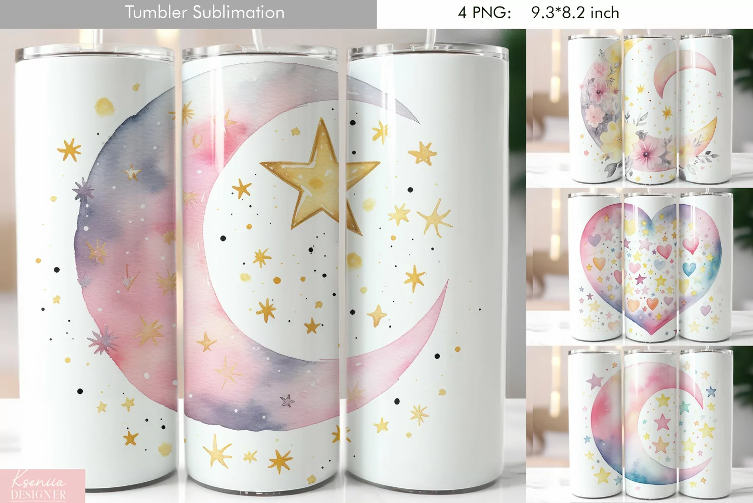 Cute Pastel Watercolor Tumbler Design product image 1