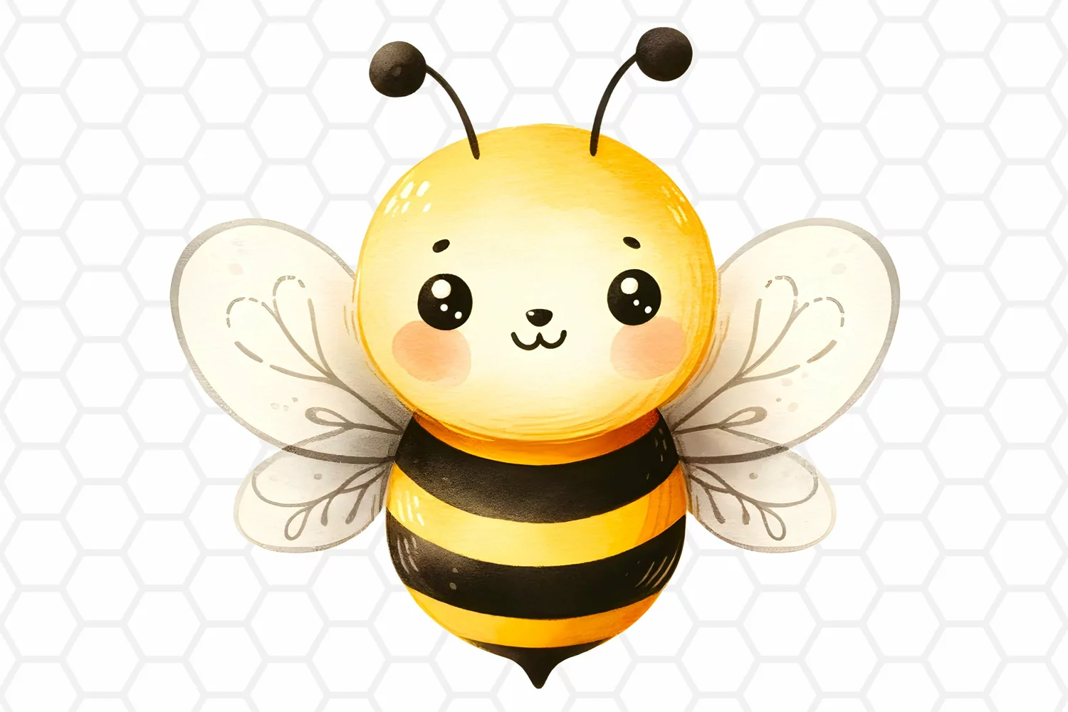 Cute Watercolor Bee Clipart Honeybee Sublimation PNG