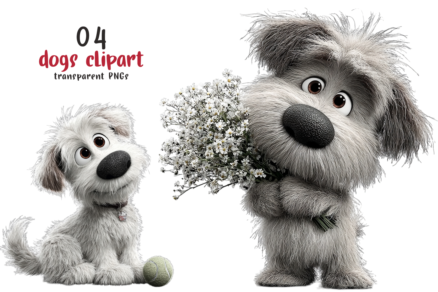 Cute Watercolor Dogs Clipart product image 1